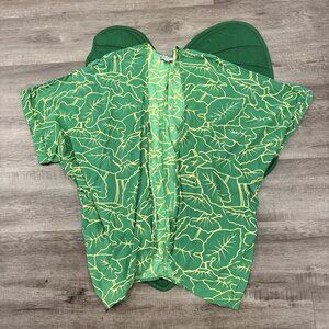 Wehi Designs Hawaii Womens One Size Kalo Taro Print Green Kimono Cardigan